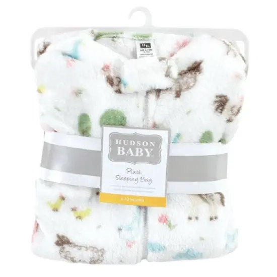 Hudson Baby Infant Girl Plush Sleeping Bag, Sack, Blanket, Girl Farm Animals image {1}