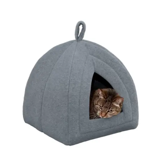FurHaven Fleece Pet Tent Cat Bed image {5}