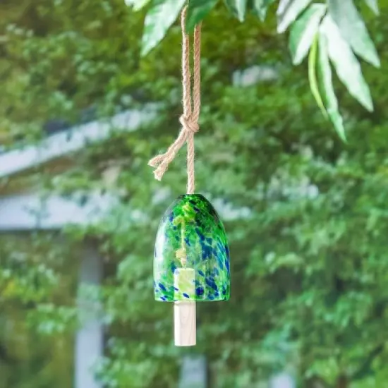 Evergreen 7"H Turquoise Confetti Chime image {1}