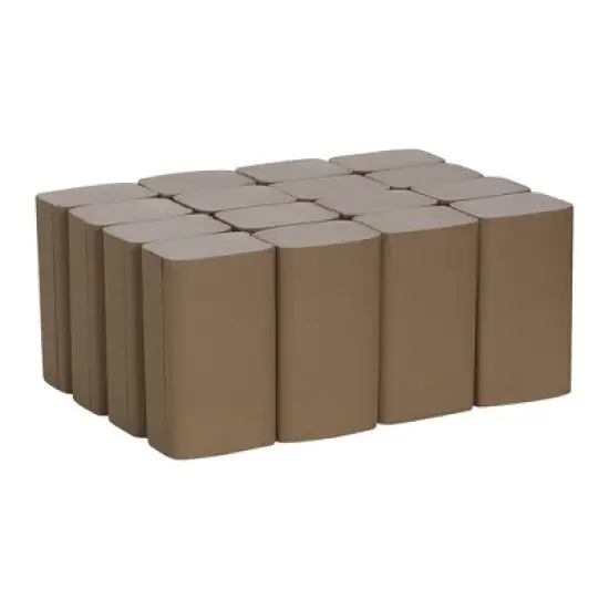 Pacific Blue Basic Single-Fold Paper Towel, Brown, 250 Towels, 16 Packs, 4000 Total image {2}