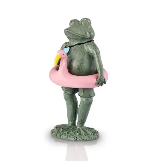 SPI Home Beach Buddy Frog Sculpture &ndash; 19.5-Inch Cast Aluminum Garden Decor with Coastal Theme and Relaxed Pose image {3}