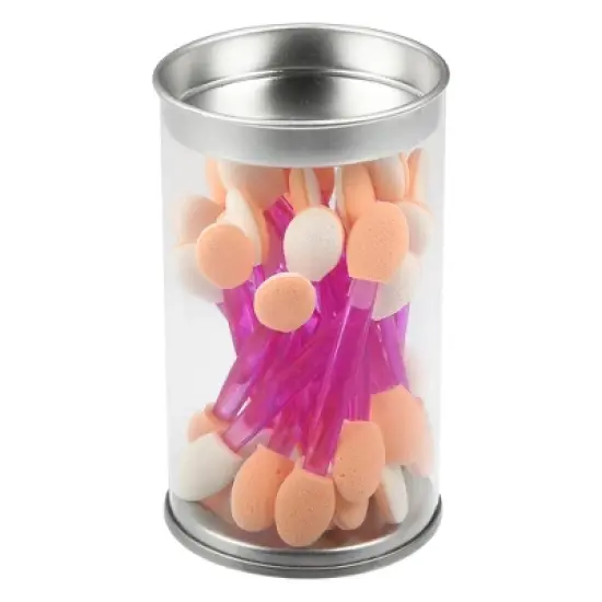 Unique Bargains Short Sponge Dual Sides EyeShadow Makeup Applicators Brushes Applicator Purple 25 PCS image {6}