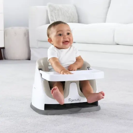 Ingenuity Baby Base 2-in-1 Booster Feeding and Floor Seat with Self-Storing Tray image {1}