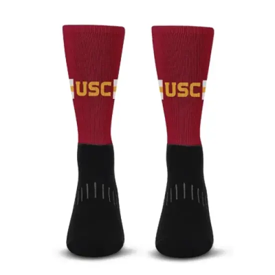 NCAA USC Southern California Trojans Streak Team Color Crew Socks - L image {1}