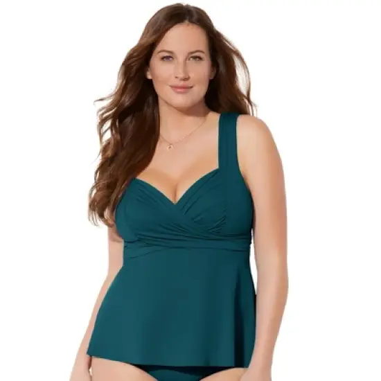 Swimsuits for All Women&rsquo;s Plus Size Sweetheart Wrap Tankini Top image {6}
