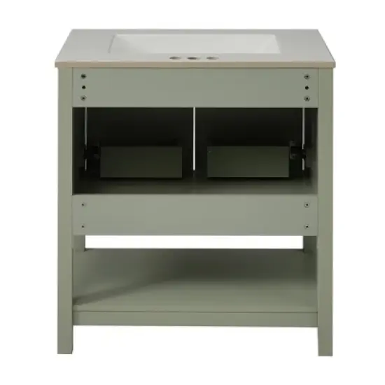 30" Bathroom Vanity with Ceramic Sink and Versatile Storage - Ideal for Small Bathrooms 4B - ModernLuxe image {9}