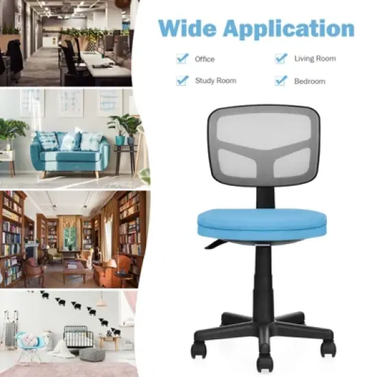 Tangkula Armless Mesh Office Chair Ergonomic Swivel Computer Desk Chair Height Adjustable Task Chair for Adults and Kids image {4}
