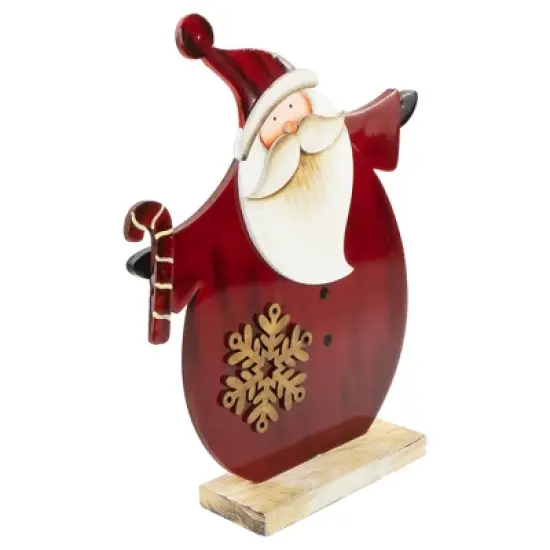 Northlight Santa with Candy Cane and Snowflake Wooden Christmas Decoration - 12" image {4}