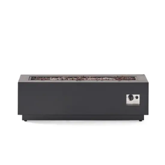 Wellington Outdoor 50000 BTU Rectangular Fire Pit Dark Gray - Christopher Knight Home image {6}
