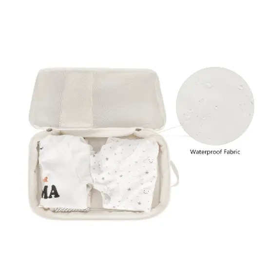 Itopfox 2-Pack Waterproof Diaper Organizer Pouches with Mesh Bag, Reusable and Washable for Cloth Diapers, White image {3}