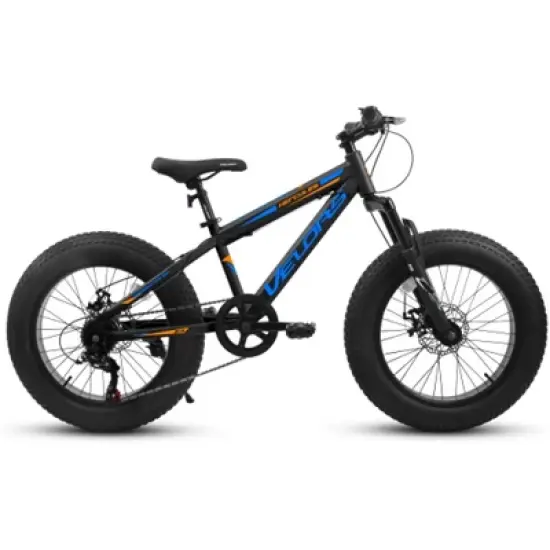 VASIP 20 Inch Fat Tire Bike 7 Speed Mountain Bike, Dual Disc Brakes,Carbon Steel Frame, Front Suspension, City Commuter City Bike for Adult image {1}