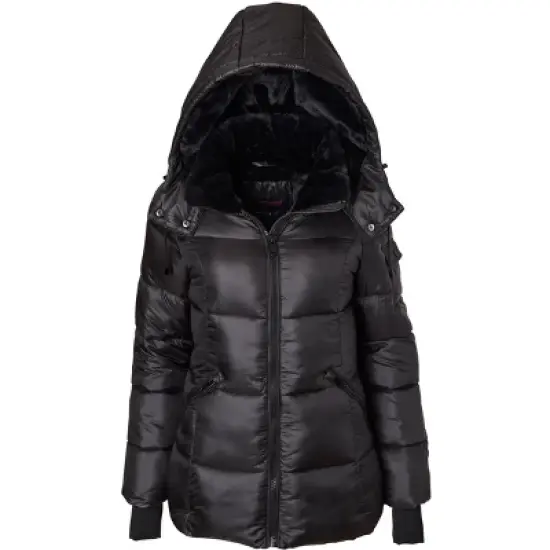 Sportoli Womens Winter Coat Hooded Plush Lined Quilted Warm Zip Up Puffer Jacket image {3}