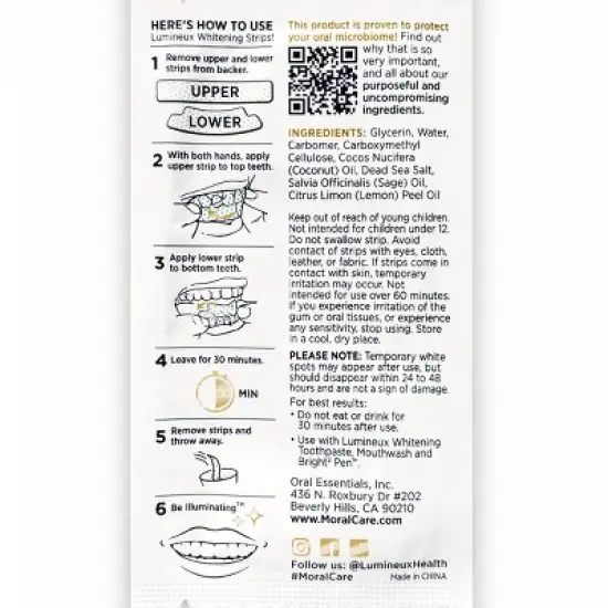 Lumineux Tooth Whitening Strips - 14pk image {3}