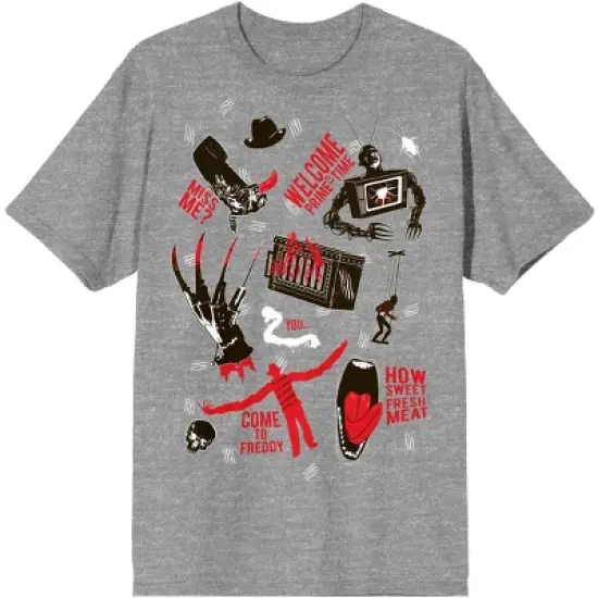 Nightmare On Elm Street Tossed Freddy Women's Heather Gray T-Shirt image {2}