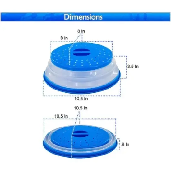 5 Star Super Deals 2 Microwave Splatter Guard Cover - Collapsible Lid for Food Protection and Easy Storage BPA-Free, Dishwasher Safe, Heat-Resistant image {5}