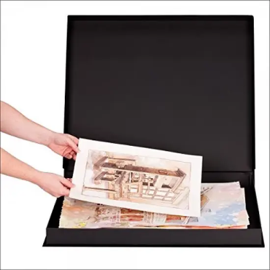 HG Concepts Art Portfolio Storage Box Eternity Archival Clamshell Box For Storing Artwork, Photos & Documents Deluxe image {1}