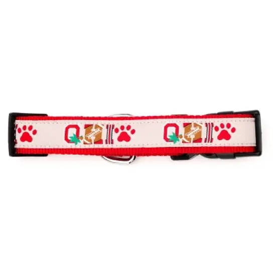 The License House Ohio State Buckeyes Paw Print OH-IO Dog Collar image {1}