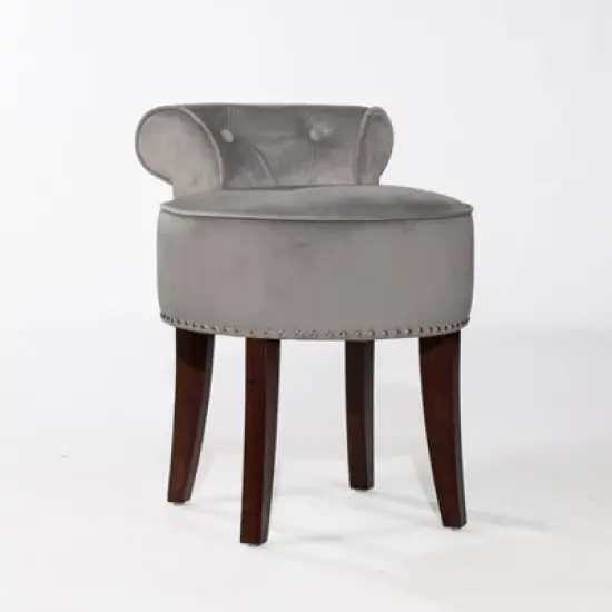 22.5" Lena Wood and Upholstered Vanity Stool - Hillsdale Furniture image {5}