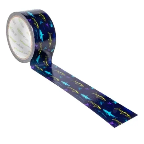 Simply Genius Pattern Duct Tape Heavy Duty, Colored Duct Tape, Single Roll 1.8 in x 10 yards, Colorful Tape for DIY (Neon Shark) image {2}