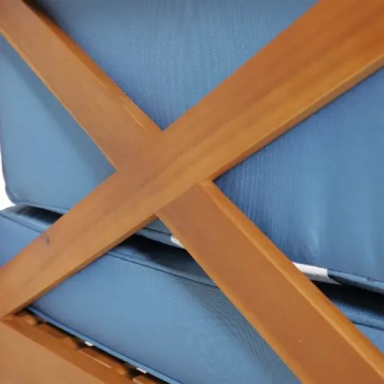 FIONECA X-Back 4-Piece Outdoor Sofa Set with Cushions & Coffee Table, Patio Conversation Set for Garden, Deck, Backyard, Blue image {14}