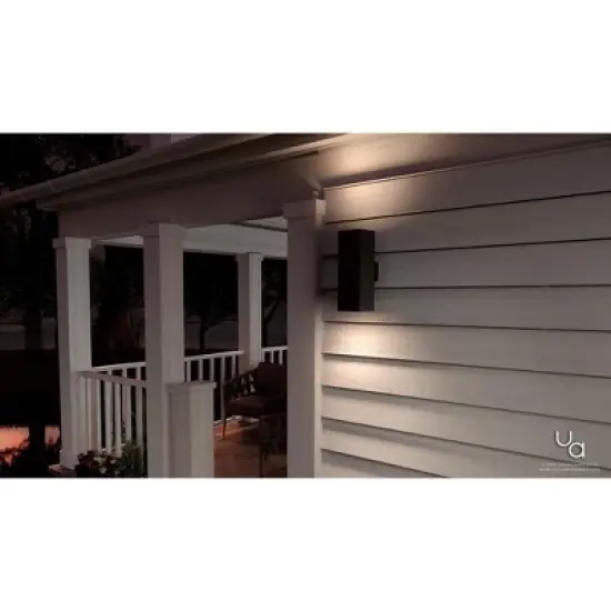 Urban Ambiance Luxury Minimalist Outdoor Wall Light,  18"H x 6"W,  Midnight Black Finish, UHP1112 image {1}