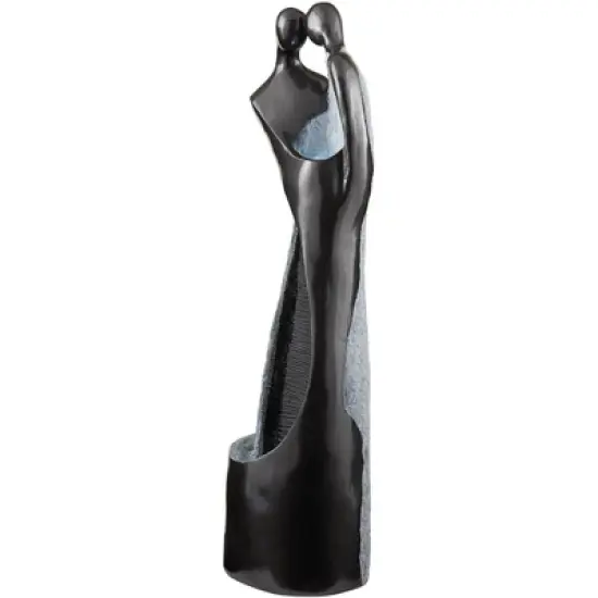 Modern Couple 47" High Large Indoor Outdoor Decor Black Resin Floor Fountain with Light LED Standing Outside Garden Patio Yard image {4}