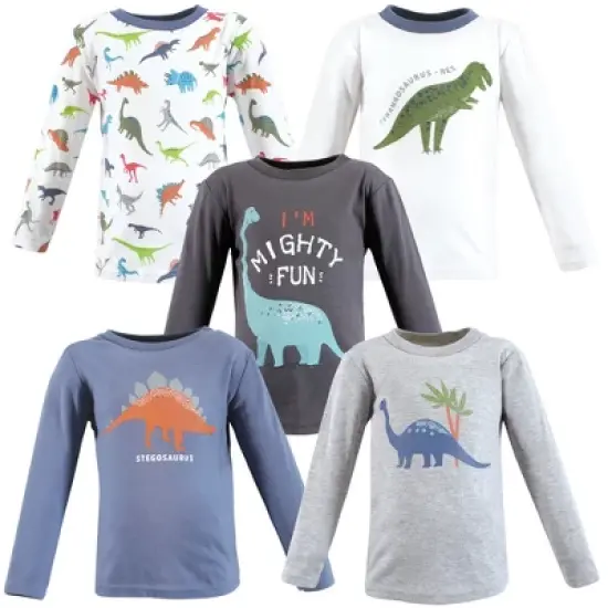 Hudson Baby Infant and Toddler Boy Long Sleeve T-Shirts, Dinosaur image {8}