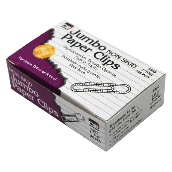 CLN Charles Leonard Non Skid Jumbo Paper Clips 2 Pack/Bundle (CHL302) CHL302-2 image {1}