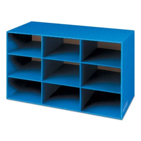 Bankers Box Classroom Literature Sorter, 9 Compartments, Blue, 28.25" x 13" x 16" image {1}