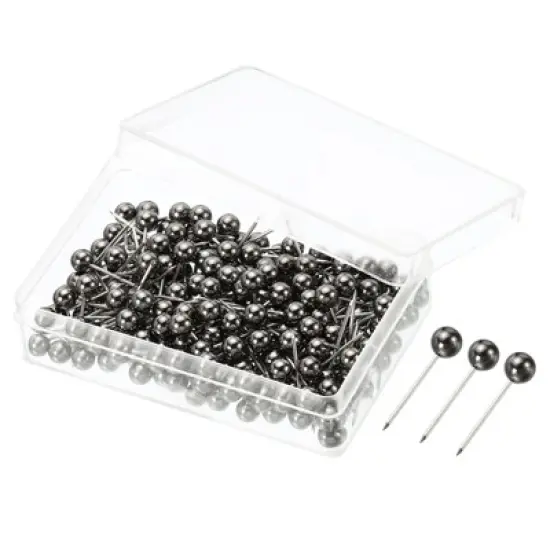 Unique Bargains Round Head Steel Point Push Pins 200 Pcs image {5}