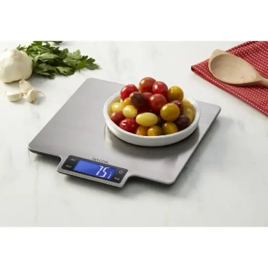 Taylor 22lb Stainless Steel Platform Kitchen Food Scale Gray: Digital Baking & Postal Scale with Oversized LCD Display image {2}