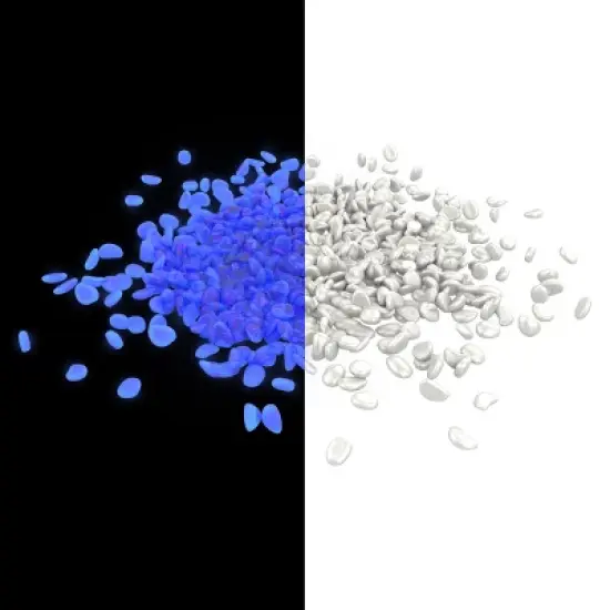 Solar Garden Stones - 500-Pack Glow in the Dark Pathway Pebble Lights - Decorative Glowing Rocks for Flowerbeds and Walkways by Pure Garden (Blue) image {5}