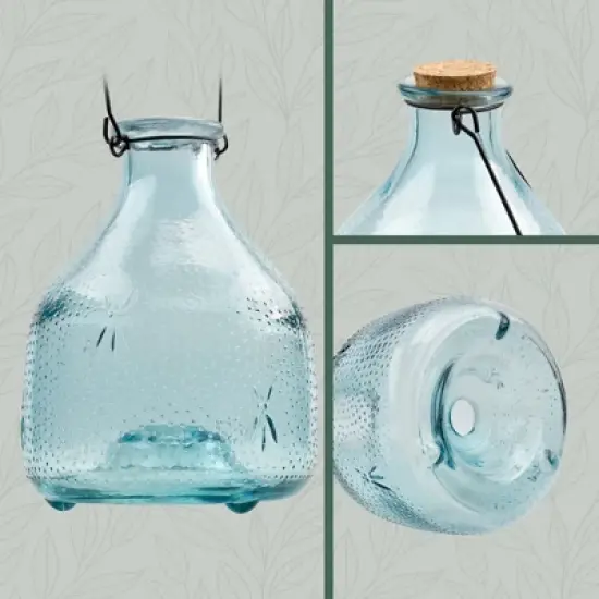 Esterno Blue Glass Wasp Traps, 2pk; Retro Decorative Wasp Catcher Bottles for Garden and Home Use image {6}