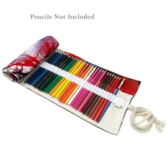 Wrapables Pencil Roll Organizer, Colored Pencil Wrap Pouch (72 slots), Dusk image {3}