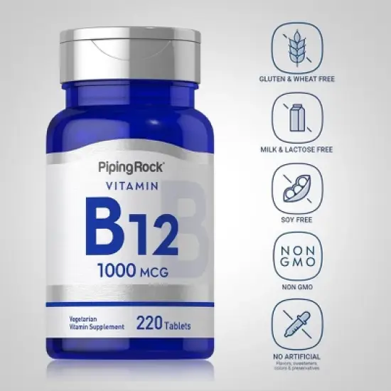 Piping Rock Vitamin B12 1000 mcg | 220 Tablets image {2}