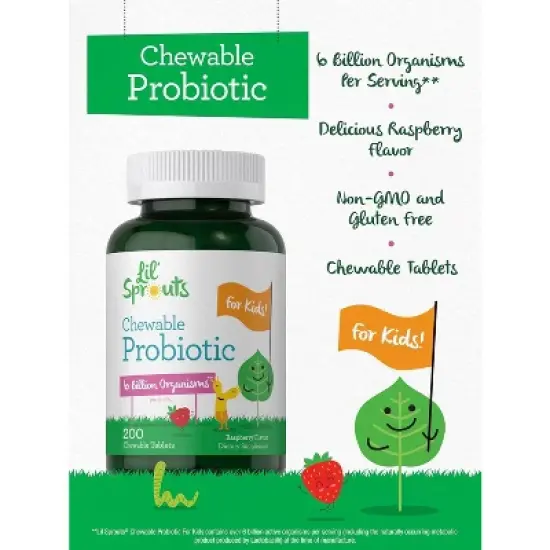 Carlyle Probiotics for Kids 6 Billion CFUs | 200 Chewable Tablets image {2}