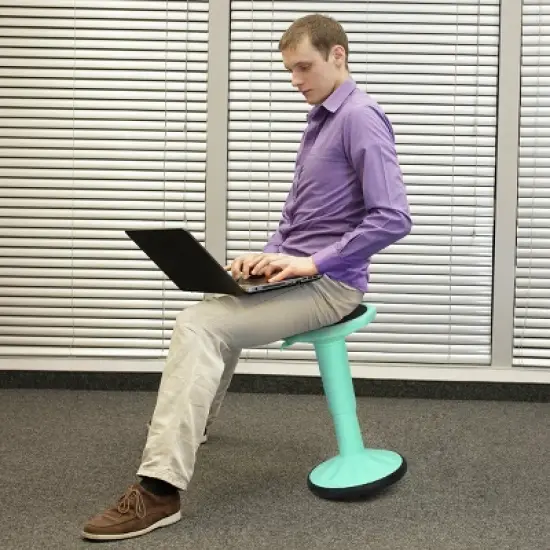 Costway Wobble Chair Height Adjustable Active Learning Stool Sitting Home Office Green Backless Silicone image {3}