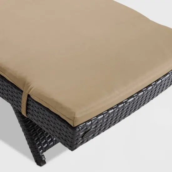 Biscayne Chaise Lounge with Mocha Cushion Brown - Crosley: Steel Frame, Weather-Resistant, Adjustable Back image {4}