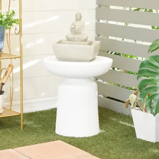Resin Traditional Buddha Fountain Beige - Olivia & May image {1}