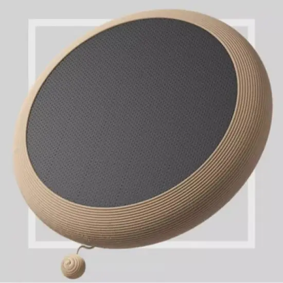 Fairyland&trade; - Natural Sisal Round Cat Scratcher Bed with Interactive Ball &ndash; 20" Diameter, Anti-Slip Base, Curved Nesting Design for Deep Sleep image {5}