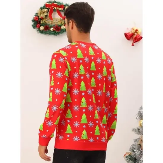 Lars Amadeus Men's Funny Graphic Christmas Printed Long Sleeves Sweatshirt image {2}