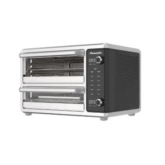 PowerXL SmartSynx 1700W Dual Door Toaster Oven and Air Fryer: Stainless Steel Countertop Convection, Dishwasher-Safe image {2}