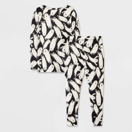 Toddler Boys' Soft Brushed Tight Fit 2pc Ghosts and Candy Pajama Set - Cat & Jack&trade; Black image {1}