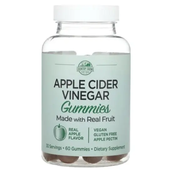 COUNTRY FARMS Apple Cider Vinegar Gummies, Reduce Bloat & Water Weight, Naturally Alkalizing, Supports Healthy Digestion, Natural & Delicious, Dietary image {4}