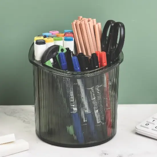 Trio Home 3 Compartment Cosmetic & Beauty Organizer, Brush Holder, Makeup, Jewelry, Office Accessories, Cutlery, Vanity Holder image {2}