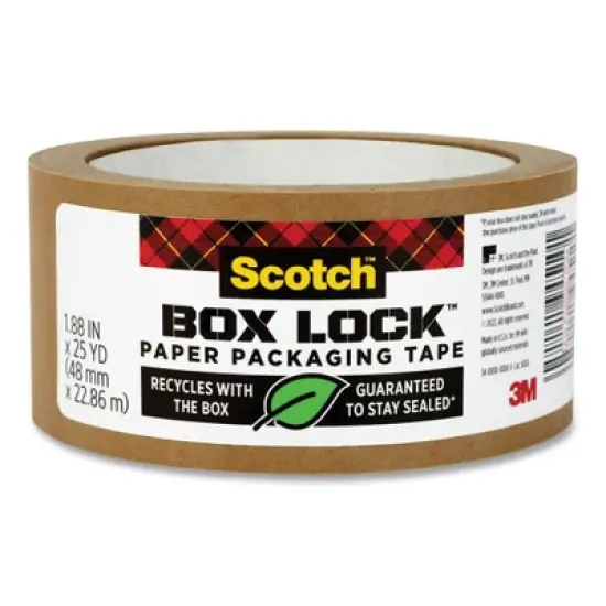 Scotch Box Lock Paper Packaging Tape Brown 1.88" x 25 yds image {5}