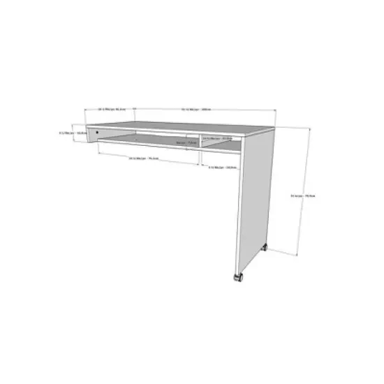 2pc Essentials Home Office Set with 2 Drawer File Cabinet - Nexera image {4}