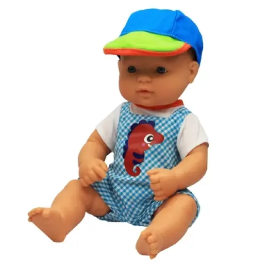 Miniland Educational Doll Clothes, Fits 12-5/8" Dolls, Warm Weather Jumper/Cap Set image {3}