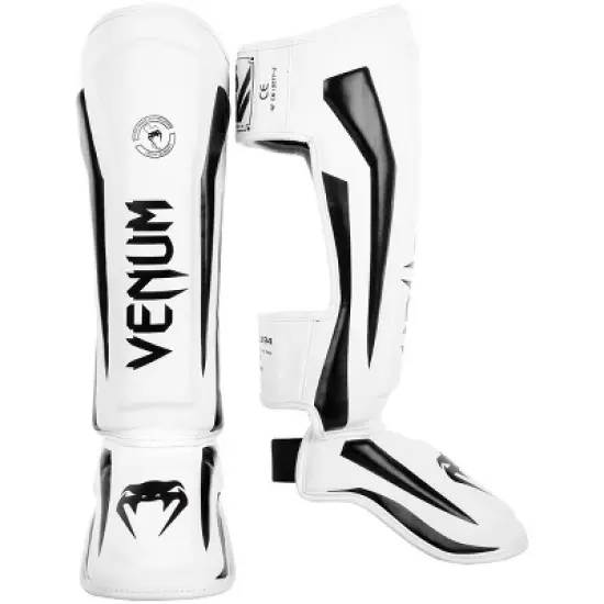 Venum Elite Lightweight Standup Protective MMA Shin Guards - White/Black image {2}
