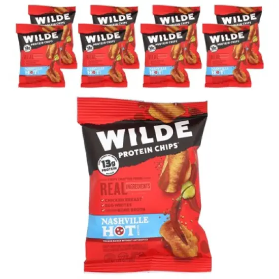 Wilde Brands Protein Chips, Nashville Hot, 8 Bags, 1.34 oz (38 g) Each image {5}